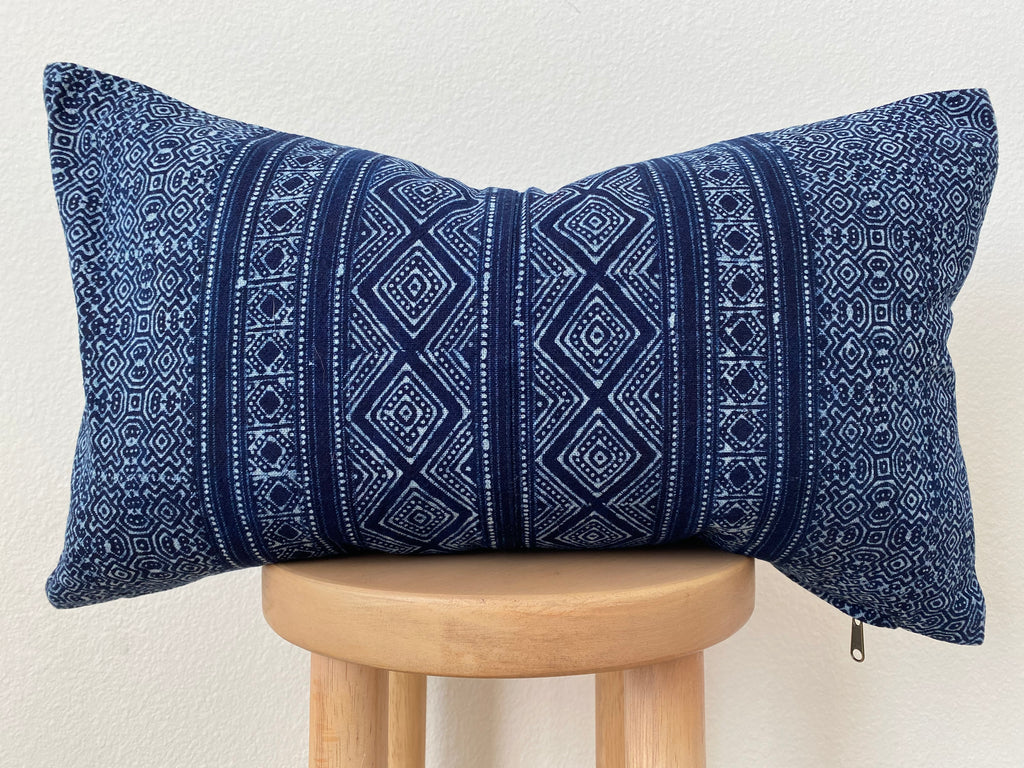 "Indigo" Lumbar Pillow Cover Shop Eclectic Collective