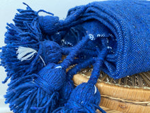 Blue Pom-Pom Blanket