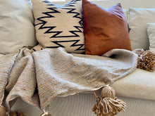 Tan/Grey Pom-Pom Blanket