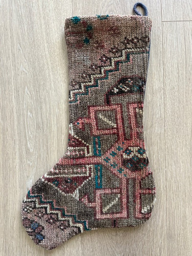 Turkish Vintage Rug Holiday Stocking (1)