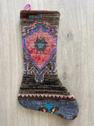 Turkish Vintage Rug Holiday Stocking (49)
