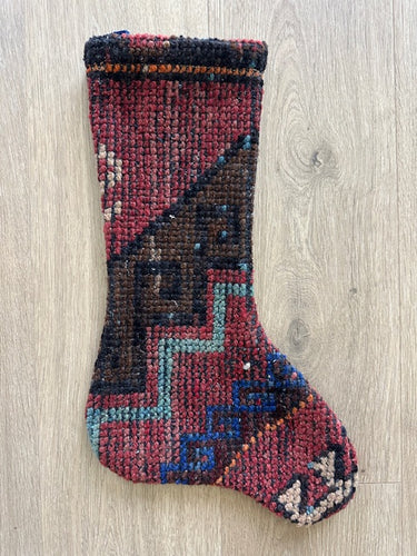 Turkish Vintage Rug Holiday Stocking (52)