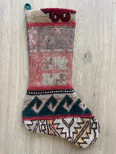 Turkish Vintage Rug Holiday Stocking (54)