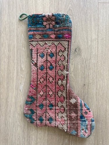 Turkish Vintage Rug Holiday Stocking (57)
