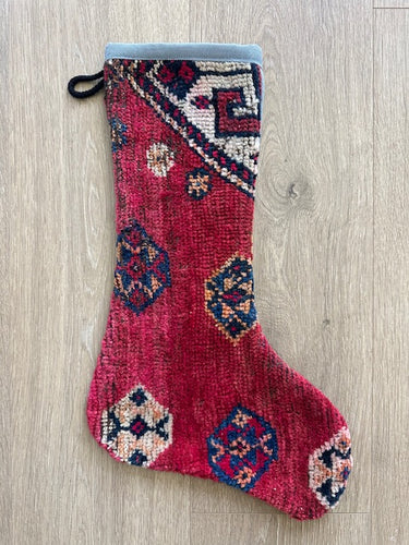 Turkish Vintage Rug Holiday Stocking (59)