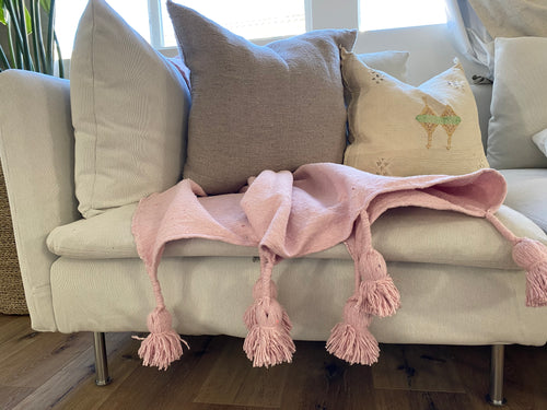 Baby Pink Pom-Pom Blanket